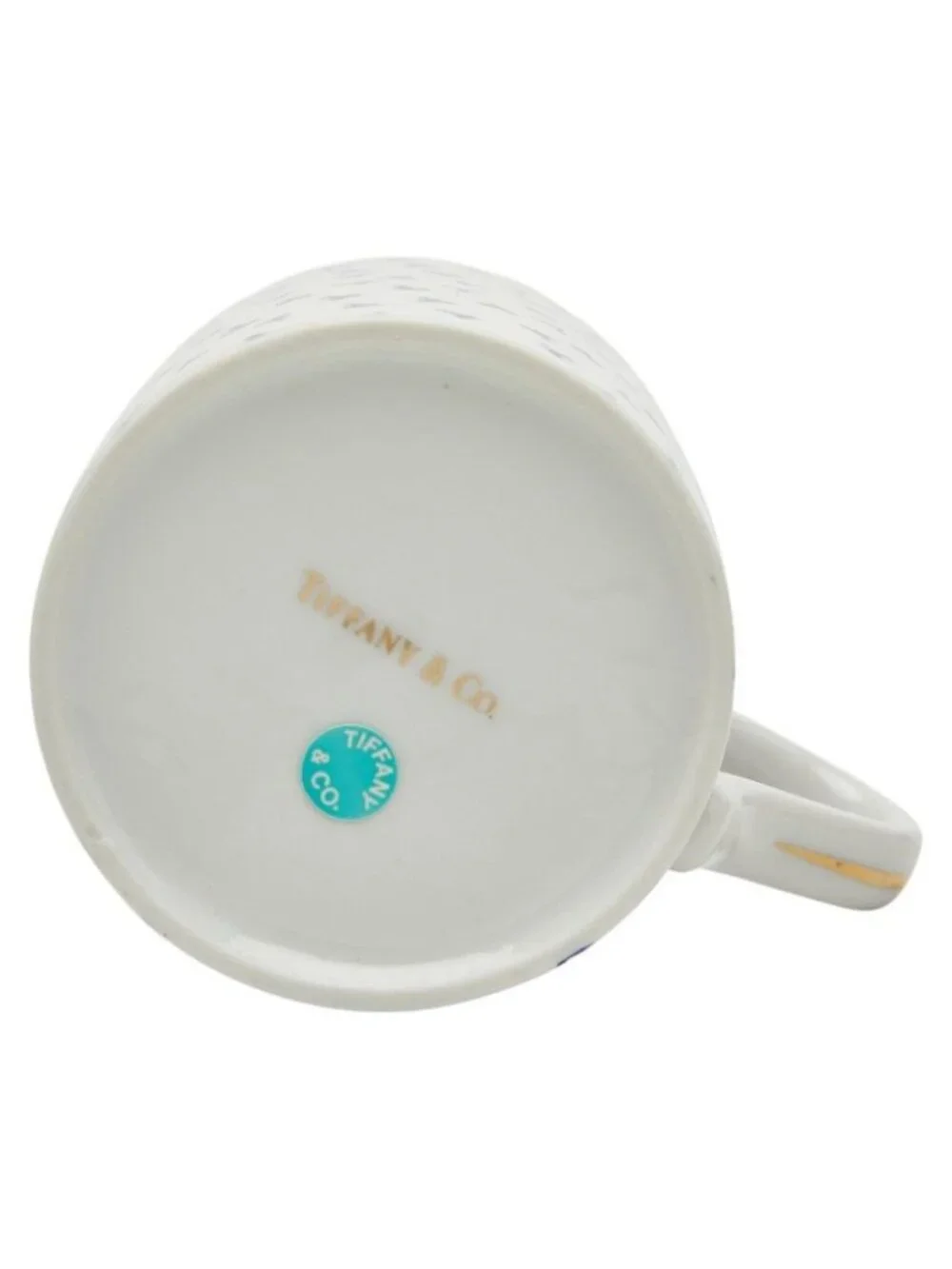 Tiffany & Co Dancing T Cup Saucer Set White Blue Gold Porcelain